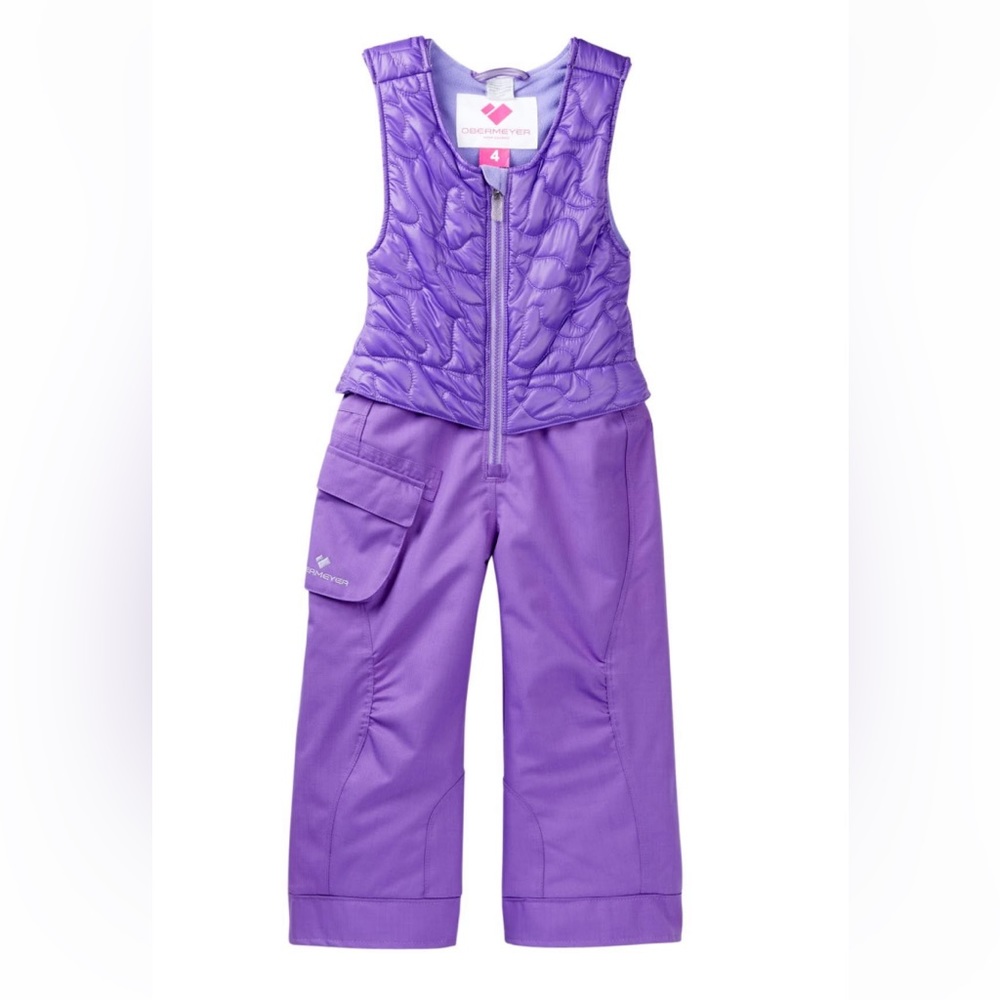 Obermeyer ChaCha bin snow pants overalls girls 8